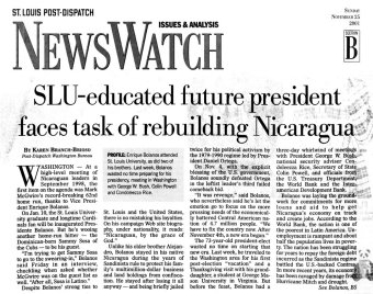 SLU-educated future president faces task of rebuilding Nicaragua